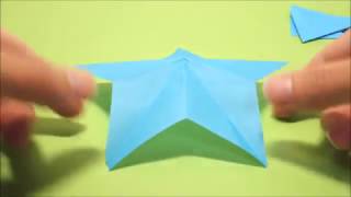 折り紙を折って、切って作る簡単な星の作り方・折り方｜origami star [upl. by Gentilis]