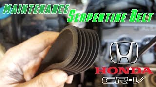 How to Replace V Belt serpentine  Tali Kipas  Honda CRV Civic HRV R20A1 [upl. by Templeton]