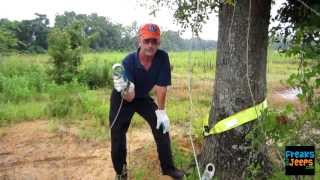 Winching Single Line and Snatch Block Demonstration  FreaksAndJeepscom [upl. by Bard]