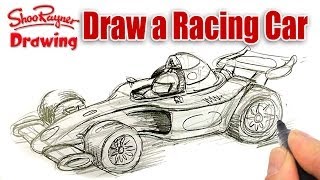 How to draw a Formula One Race Car  spoken tutorial [upl. by Yrehc]