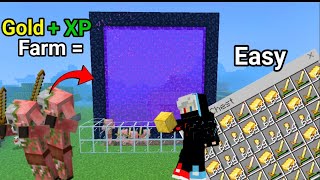 HOW TO MAKE EASY AUTOMATIC GOLD FARM IN MINECRAFT 120  Minecraft Gold Farm in BedrockJava both [upl. by Zena161]