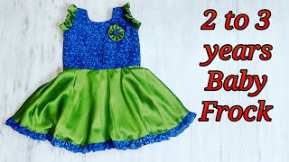 2 to 3 years baby frock  Baby frock cutting and stitching [upl. by Ailelc482]