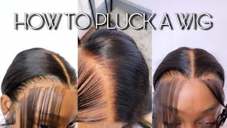 How to PLUCK YOUR LACE FRONTAL WIG  Beginner Friendly  Beauty Forever [upl. by Eckardt]