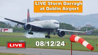 🔴 LIVE Storm Darragh High wind at Dublin Airport 081224 [upl. by Arabela]