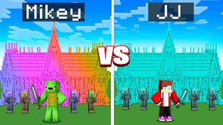 Mikey Family Rainbow vs JJ Family DIAMOND Kingdom in Minecraft Maizen [upl. by Meekahs]