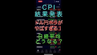 【CPI結果発表】日経平均どうなる？ドル円昇龍拳！チャート解説＃CPI＃チャート解説＃ドル円昇龍拳 [upl. by Liatris]