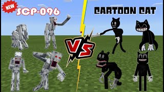 New SCP 096 VS Team Cartoon Cat How Strong is NEW SCP096 Minecraft PE [upl. by Eidak90]