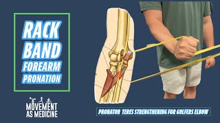 Rack Band Forearm Pronation Pronator Teres Strengthening for Golfers Elbow [upl. by Arakihc315]