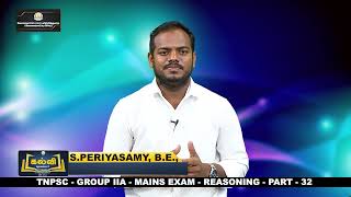 TNPSC  Group IIA  Mains Exam  Reasoning  Part  32 [upl. by Madeleine]