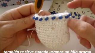 Insertar abalorios con la labor empezada Add beads to your project [upl. by Vanden188]