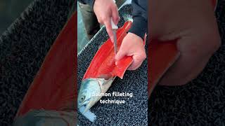 Alaska Salmon Filleting Technique alaska fishing cabinlife outdoorliving alaskalife [upl. by Rufena]