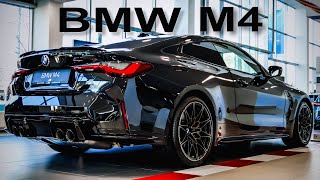 2024 BMW M4 Competition Saphire Black with M Carbon seats Exterior and interior in details [upl. by Ailema]