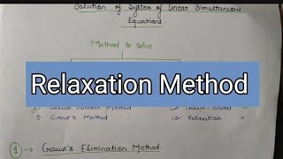 Relaxation Method Working Rule amp Important questions [upl. by Trepur]