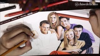 Friends cast speed drawing by Chise Delicano [upl. by Novaat500]