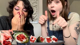 Vampire tries ASMR CREAM CHEESE TAKIS JALAPEÑO VIRAL ft Sullen Girl ASMR PT1 [upl. by Anilrats]