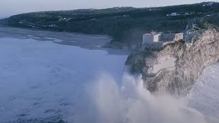 Surfing Monster Wave Nazare Guinness World Record  86 ft Sebastian Steudtner Germany [upl. by Notfilc]