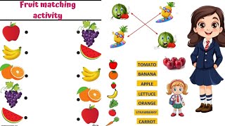 Worksheet for Kids Fruits Name Learn amp Match Worksheet in English [upl. by Nonnah462]