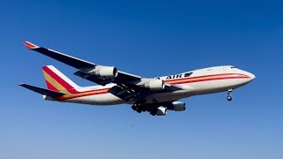 Kalitta Air 747400F Landing at Sioux Falls Regional Airport [upl. by Nellahs]