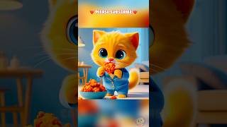 Overfed cat😿🍗 catstory animation cutecat yellowcat aicat cartoon cattales ai cat cats [upl. by Harbird]