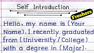 Self Introduction In English For Freshers  How To Introduce Yourself In Interview [upl. by Meadow44]