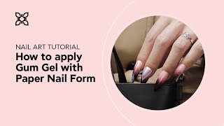 BLUESKY Nail Design Tutorial  How to apply Gum Gel with paper nail [upl. by Loleta]