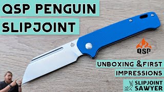 QSP Penguin Slipjoint Pocket Knife QS130SJC Unboxing amp First Impressions [upl. by Keven]