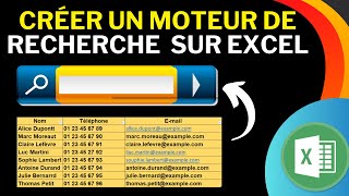 comment créer une barre de recherche dans excel  la zone de recherche sur excel [upl. by Shiekh]