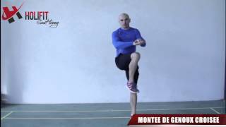 Exercice fitness  montée genoux croisée [upl. by Punak]