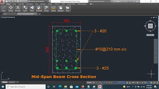 Mid Span Beam Cross Section  Concrete Beam  Beam Details [upl. by Lexis]