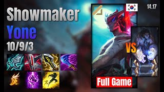 Showmaker Mid Yone vs Sylas lol KR solo rank Full Game 1417 [upl. by Lear]