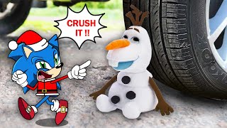 Car Crushing Sonic vs Christmas Ornaments  Crushing Crunchy amp Soft Things by Car  Woa Doodland [upl. by Roobbie256]