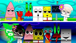 Incredibox Sprunki VS Everyone Is SpongeBob  Horror Vs Normal Versions All Characters Comparison [upl. by Annabal816]