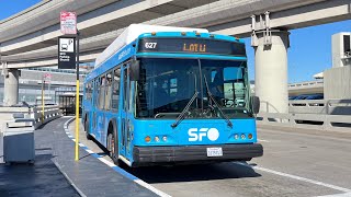 ⁴ᴷ⁶⁰ NEW old BUS  SFO Airport 2008 ElDorado Axess 40’ CNG 627 on Route Lot D [upl. by Deenya]