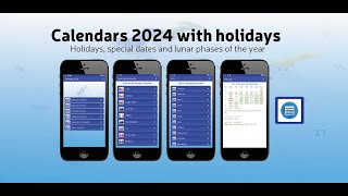 Calendars 2024 with holidays [upl. by Merline]