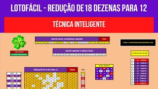 𝐋𝐎𝐓𝐎𝐅𝐀𝐂𝐈𝐋  𝐑𝐄𝐃𝐔ÇÃ𝐎 𝐃𝐄 𝟏𝟖 𝐃𝐄𝐙𝐄𝐍𝐀𝐒 𝐏𝐀𝐑𝐀 𝟏𝟐  TÉCNICA INTELIGENTE PARA ESTAR GANHANDO NA LOTOFACIL [upl. by Aslin]