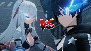 【PUNISHING GRAY RAVEN】EPIC FIGHT  ALPHA CRIMSON WEAVE VS BLACK★ROCK ★SHOOTER [upl. by Buff]