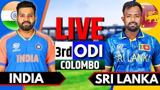 India vs Sri Lanka 3rd ODI  Live Cricket Match Today  IND vs SL Live Match Today  Last 20 Over [upl. by Ytrebil165]