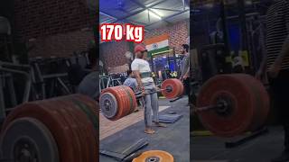 Conventional deadlift 170 kg × 1 reps 🐘motivation 🔥indianpowerlifting nikhilfitworld deadlift [upl. by Angie]