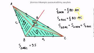Trikampio pusiaukraštinių savybių taikymas [upl. by Lupe]