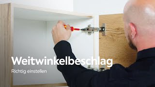 Weitwinkelbeschlag einstellen – Möbelix Montagevideo [upl. by Omland506]