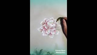 Painting a Traditional White Peony Ink and Color Layers [upl. by Neile]