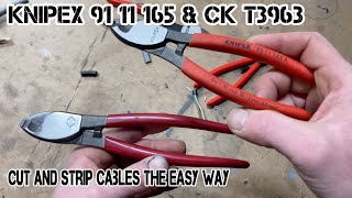 The Easy Way to Cut and Strip Cables  Knipex 195 11 165A and CK T3963 Cable Shears [upl. by Rebmyk]