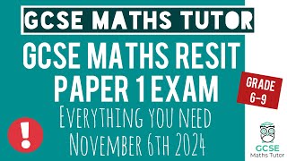 Everything You Need for GCSE Maths Resit Paper 1  6th November 2024  Higher  Edexcel AQA [upl. by Helfant]