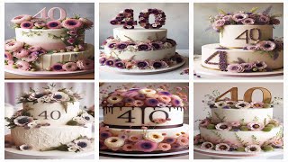 40 years Scabiosa flowers cake with different style [upl. by Canute913]