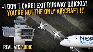 ATC Scolds the pilot for being to slow on the runway REAL ATC [upl. by Keavy]