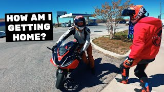 APRILIA RSV4 BREAKS DOWN 1500 MILES FROM HOME [upl. by Beverley]