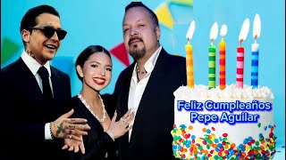 CHRISTIAN NODAL Y ÁNGELA AGUILAR  SORPRENDE A PEPE AGUILAR EN SU CUMPLEAÑOS 😱 LLORAN [upl. by Ahsimac]