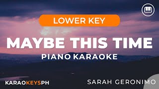 Maybe This Time  Sarah Geronimo Lower Key  Piano Karaoke [upl. by Lady873]