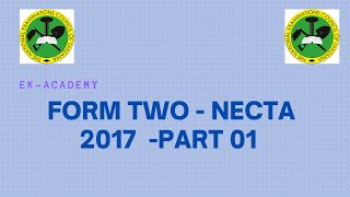 FORM TWO MATHEMATICS NECTA 2017 [upl. by Mahgem748]