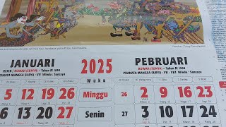 Kalender Jawa 2025 Lengkap Dengan Sasi Wuku Hari Baik dan Tidak Baik [upl. by Earissed883]